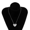 IngeSight.Z Cute Big Love Heart Pendant Necklaces Simple Thin Snake Chain Choker Necklaces Collar for Women Neck Jewelry Wedding