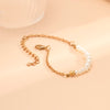 IngeSight.Z  Elegant Asymmetrical Pearl Chain Bracelet for Women Punk Gold Color Wedding Bridal Charm  Hand Chain Jewelry Gift