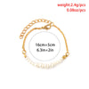 IngeSight.Z  Elegant Asymmetrical Pearl Chain Bracelet for Women Punk Gold Color Wedding Bridal Charm  Hand Chain Jewelry Gift