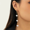 IngeSight.Z Elegant Heart Imitation Pearl Long Tassel Earrings for Women White Pearl Wedding Earrings Party Jewelry Gifts