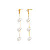 IngeSight.Z Elegant Heart Imitation Pearl Long Tassel Earrings for Women White Pearl Wedding Earrings Party Jewelry Gifts