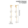 IngeSight.Z Elegant Heart Imitation Pearl Long Tassel Earrings for Women White Pearl Wedding Earrings Party Jewelry Gifts
