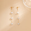 IngeSight.Z Elegant Heart Imitation Pearl Long Tassel Earrings for Women White Pearl Wedding Earrings Party Jewelry Gifts