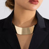 IngeSight.Z Europe Street Wide Short Necklaces for  Women Punk Exaggerated Chunky Collar Necklace Gold Color Geometric Jewelry
