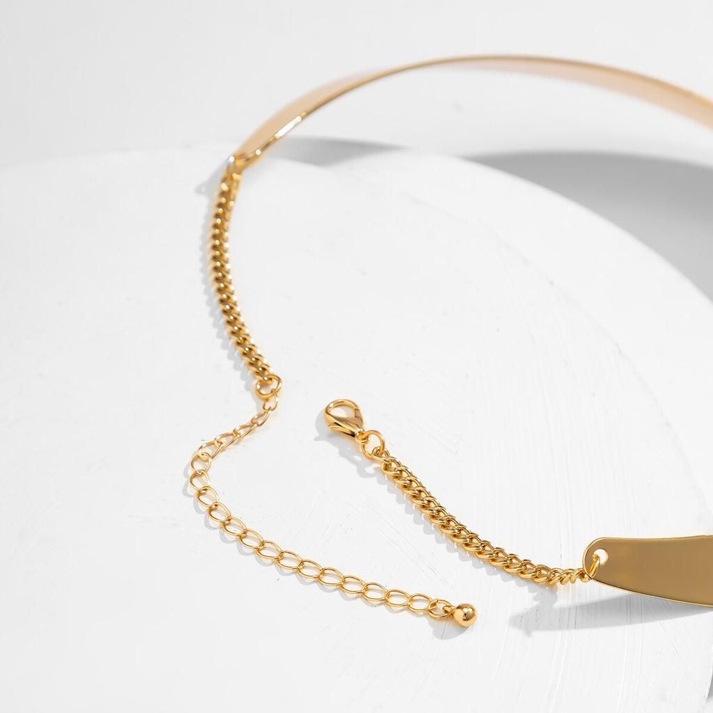 IngeSight.Z Europe Street Wide Short Necklaces for  Women Punk Exaggerated Chunky Collar Necklace Gold Color Geometric Jewelry