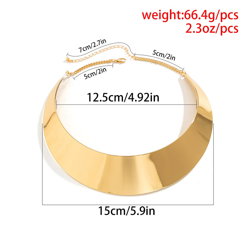 IngeSight.Z Europe Street Wide Short Necklaces for  Women Punk Exaggerated Chunky Collar Necklace Gold Color Geometric Jewelry