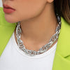IngeSight.Z European and American Exaggerated Thick Twisted Chain Choker Necklace for Women Goth Vintage Heavy Metal Collier