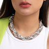 IngeSight.Z European and American Exaggerated Thick Twisted Chain Choker Necklace for Women Goth Vintage Heavy Metal Collier