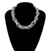 IngeSight.Z European and American Exaggerated Thick Twisted Chain Choker Necklace for Women Goth Vintage Heavy Metal Collier