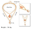 IngeSight.Z Exaggerate Big Shell Conch Pendant Double Layer Necklace for Women Boemian Summer Beach Gold Color Chocker Necklace