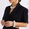IngeSight.Z Exaggerated Big Pearls Choker Necklace For Women Personality Elegant White Pearl Beaded Bride Jewelry Collares