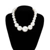 IngeSight.Z Exaggerated Big Pearls Choker Necklace For Women Personality Elegant White Pearl Beaded Bride Jewelry Collares