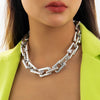 IngeSight.Z  Exaggerated Vintage Heavy Metal CCB Big Chunky Chain Necklace for Women Punk Hip Hop Gothic Choker Neck Party