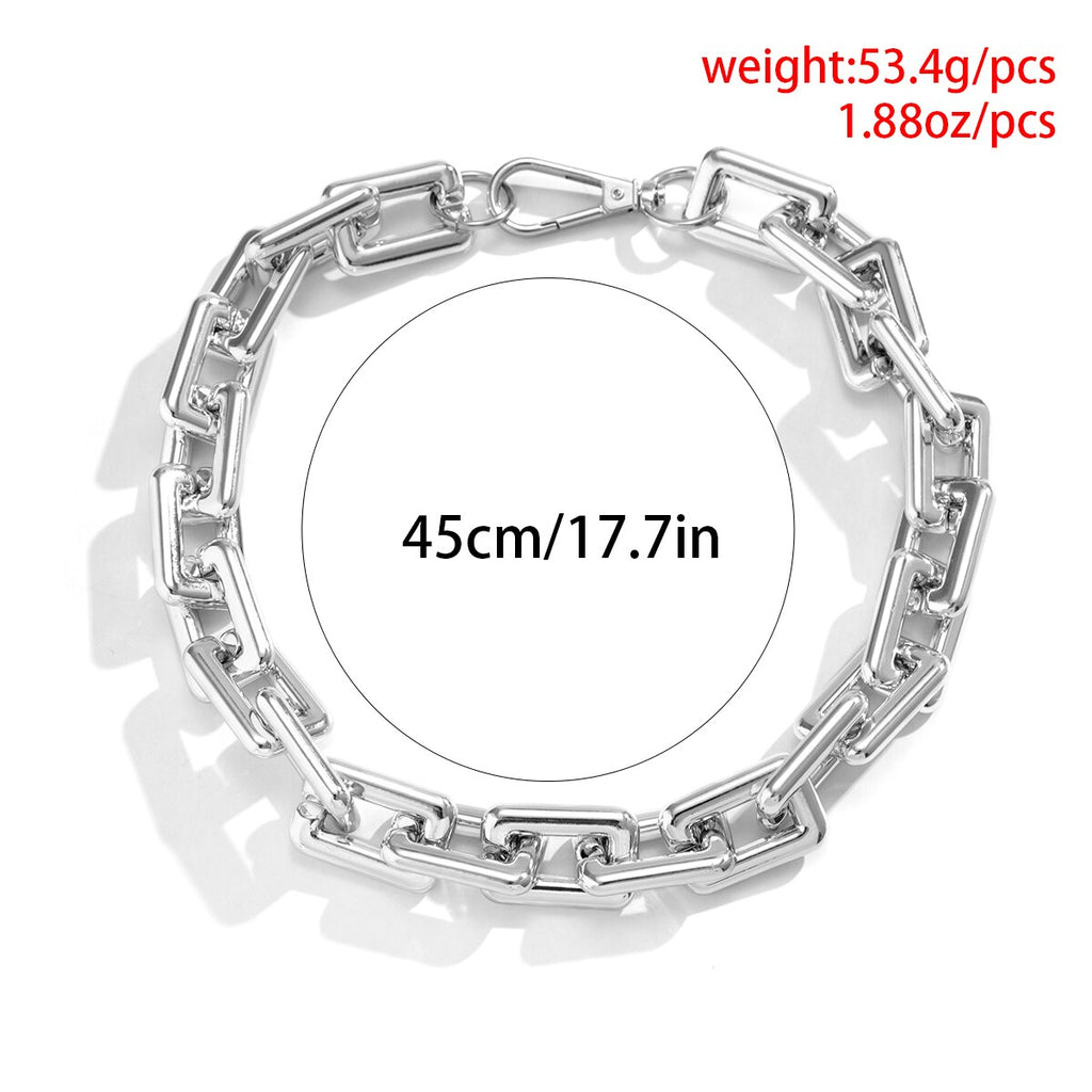 IngeSight.Z  Exaggerated Vintage Heavy Metal CCB Big Chunky Chain Necklace for Women Punk Hip Hop Gothic Choker Neck Party