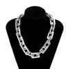 IngeSight.Z  Exaggerated Vintage Heavy Metal CCB Big Chunky Chain Necklace for Women Punk Hip Hop Gothic Choker Neck Party