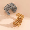 IngeSight.Z Exaggerated Woven Mesh Thick Bangle For Women Charm Gold Color Opening Cuff Adjustable Bracelet Party Wedding