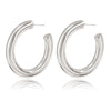 IngeSight.Z CCB Plastic Geometric Round Circle Hoop Earrings Punk Small Loop Earrings for Women Girls Party Jewelry Gift