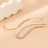 IngeSight.Z Imitation Pearl Stitching Rhinestone Choker Necklace for Women Simple Clavicle Chain Party Wedding Jewelry