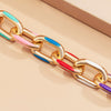 IngeSight.Z Thick Aluminium Chain Bracelets on Hand Charm Printed Metal Couple Bracelets Bangles for Women 2022 Jewelry