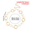 IngeSight.Z Geometric Metal Circle Waist Chain For Women Punk Gold Color Big Ring Long Belly Chain With Long Tassel Dress Belts