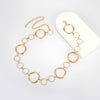 IngeSight.Z Geometric Metal Circle Waist Chain For Women Punk Gold Color Big Ring Long Belly Chain With Long Tassel Dress Belts