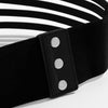 IngeSight.Z  Gothic Black PU Leather Rivets Wide Waist Belt Chain for Women Sexy Elastic 5 Straps Metal Ring Harness Waistband