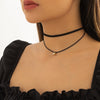 IngeSight.Z Gothic Double Layerd Black Velvet Rhinestone Pendant Necklace for Women Sexy Simple Short Necklace Collier 2022