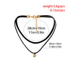 IngeSight.Z Gothic Double Layerd Black Velvet Rhinestone Pendant Necklace for Women Sexy Simple Short Necklace Collier 2022
