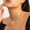 IngeSight.Z Gothic Metal Hollow Heart Choker Necklace for Women Korean Silver Color Clavicle Chain Collier Jewelry 2022