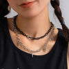 IngeSight.Z Gothic Metal Rivets Pendant Link Chain Choker Necklaces For Women Punk Exaggeration Rock Collar Halloween Jewelry