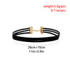 IngeSight.Z Gothic Multilayer Black Wrap Faux Leather Choker Necklaces for Women Vintage Lace Velvet Maxi Short Necklace Collier