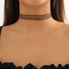 IngeSight.Z Gothic Multilayer Black Wrap Faux Leather Choker Necklaces for Women Vintage Lace Velvet Maxi Short Necklace Collier