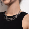 IngeSight.Z Gothic Punk Rock Spike Rivet Chain Choker Necklace for Women Men Studded Metal Cuban Chain Collar Hip Hop Bijoux