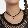 IngeSight.Z Gothic Red Water Drop Pendants Glass Crystal Chain Necklace for Women Korea Black Velvet Collar Jewelry Gift