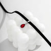 IngeSight.Z Gothic Red Water Drop Pendants Glass Crystal Chain Necklace for Women Korea Black Velvet Collar Jewelry Gift