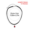 IngeSight.Z Gothic Red Water Drop Pendants Glass Crystal Chain Necklace for Women Korea Black Velvet Collar Jewelry Gift