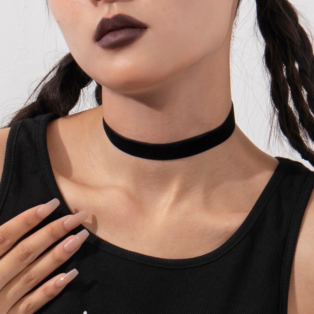 IngeSight.Z Gothic Style Black Cloth Lace Choker Necklaces Women Rope Neck Decoration 2022 Vintage Charm On The Neck Collar Kpop