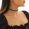IngeSight.Z Gothic Tattoo Black Wavy Lace Leather Velvet Collar for Women Sexy Vintage Punk Style Choker Necklaces Jewellery