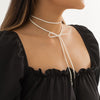 IngeSight.Z Gothic White Long Velvet Bowknot Heart Pendant Necklace for Women Korea Charm Flannel Choker Collar Jewelry