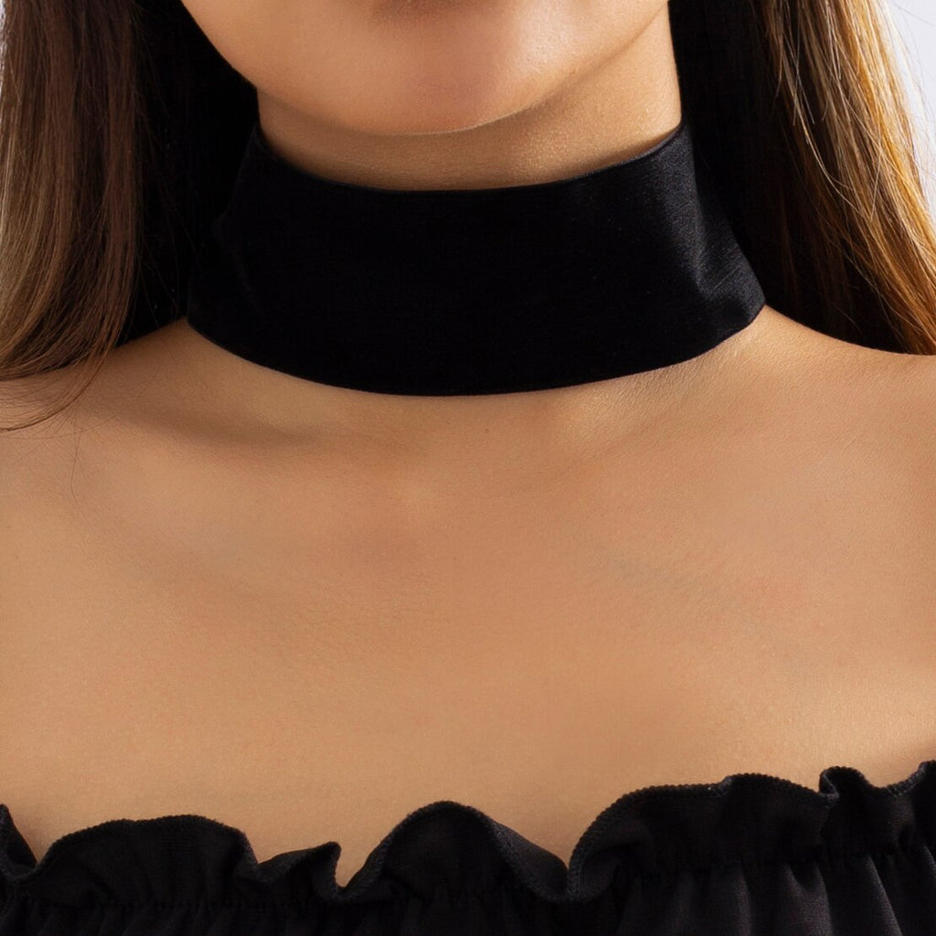 IngeSight.Z Gothic Wide Black Velvet Choker Necklace For Women Sexy Punk  Short Neck Colar Accessories Party Jewelry Gift 2022