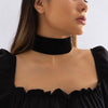 IngeSight.Z Gothic Wide Black Velvet Choker Necklace For Women Sexy Punk  Short Neck Colar Accessories Party Jewelry Gift 2022