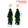 IngeSight.Z Green Christmas Tree Long Tassel Earrings For Women Christmas Party Snowflake Peal DropEarrings Festival Jewelry