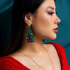 IngeSight.Z Green Christmas Tree Long Tassel Earrings For Women Christmas Party Snowflake Peal DropEarrings Festival Jewelry
