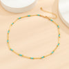 IngeSight.Z Green Color Seed Beaded Chain Short Choker Necklaces for Women Small Imitation Pearl Clavicle Necklaces Jewelry Gift