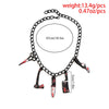 IngeSight.Z Halloween Blood Knife Pendant Necklace for Women Gothic Dark Cosplay Choker Necklaces Punk Metal Link Chain Jewelry