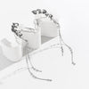 IngeSight.Z Elf Earring Pearl Flowers Leaf  Ear Clip for Women Creative Copper Bead Long Tassel Chain Ear Hanging Earrings