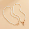 IngeSight.Z Imitation Pearl Chain Choker Necklaces Rhinestones Initial Letter B Pendant Necklaces Set for Women Neck Jewelry