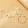 IngeSight.Z Imitation Pearl Chain Natural Shell Conch Bracelets Bangles Acrylic Letter Beaded Bracelets Female Wrist Jewelry
