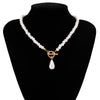 IngeSight.Z Imitation Pearl Lasso Toggle Clasp Choker Necklace Collar Punk Baroque Pendant Necklaces Jewelry
