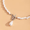 IngeSight.Z Imitation Pearl Lasso Toggle Clasp Choker Necklace Collar Punk Baroque Pendant Necklaces Jewelry